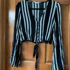 Flowy long sleeve crop top